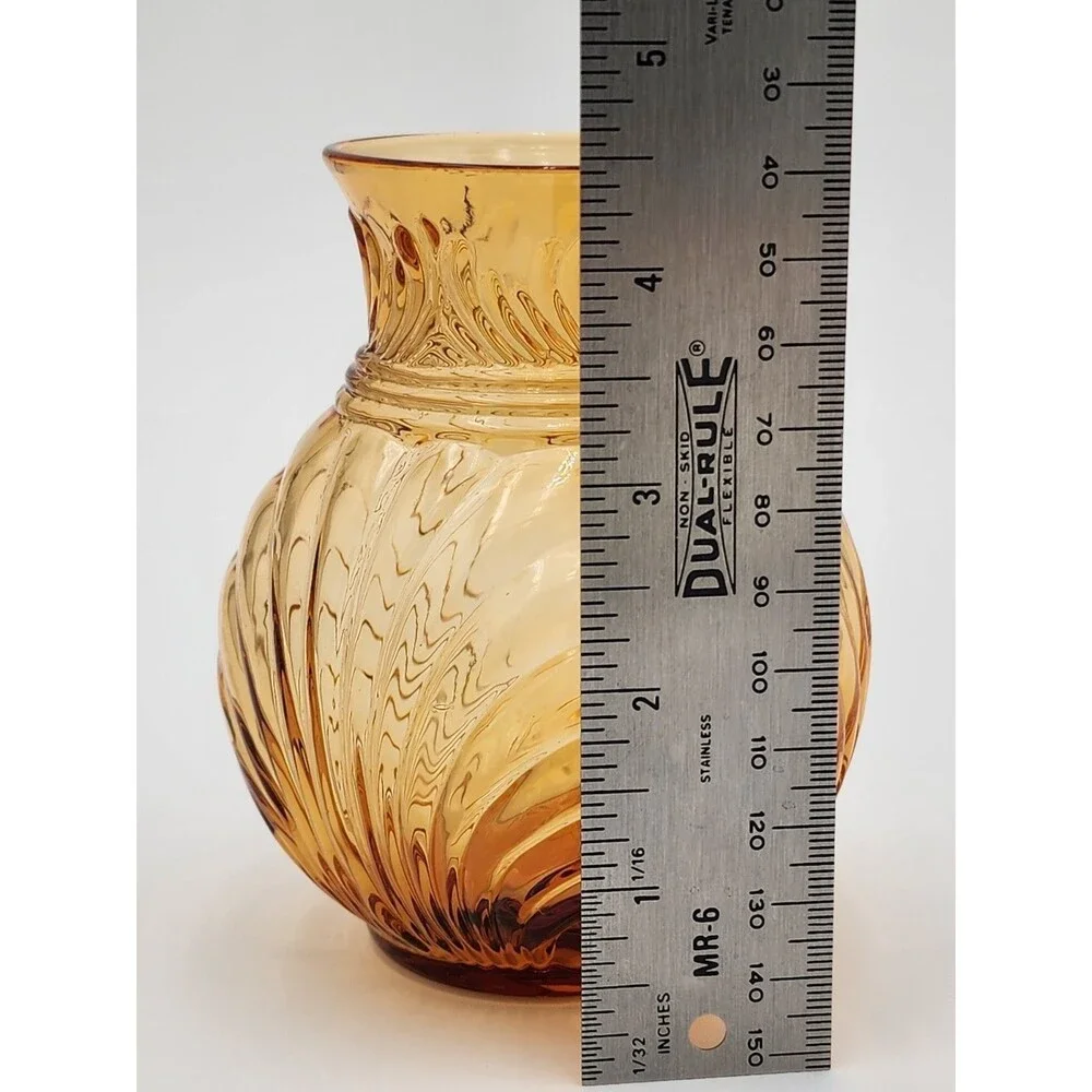 Elegant CAMBRIDGE Glass Amber CAPRICE Ball Vase